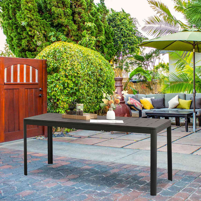 Uitschuifbare Tuintafel Aluminium Zwart 180-240Cm Buitenterras