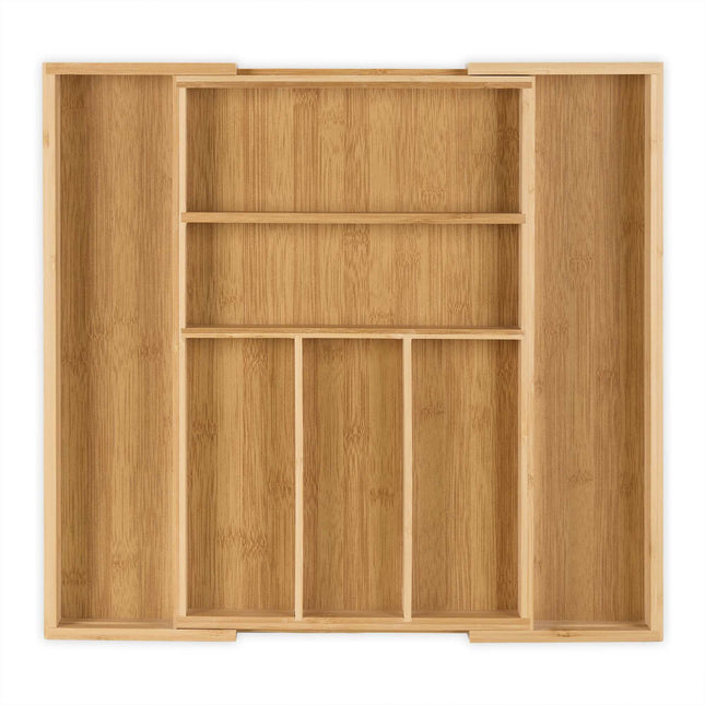 Extendable bamboo cutlery box size M