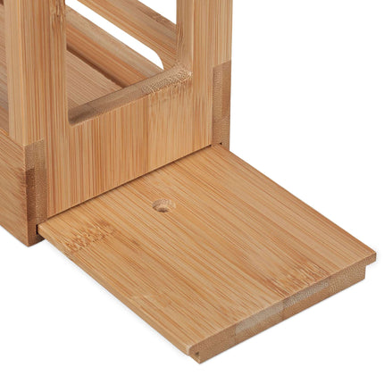 Extendable bamboo spice rack