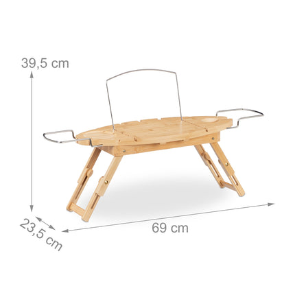 Extendable bath shelf in bamboo