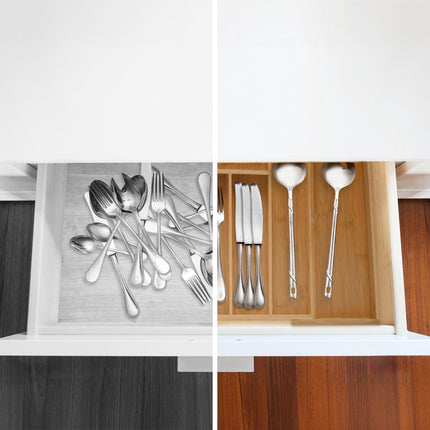 Extra deep cutlery drawer bamboo extendable
