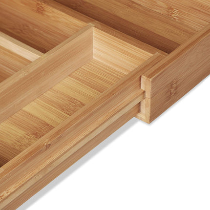 Extra deep cutlery drawer bamboo extendable