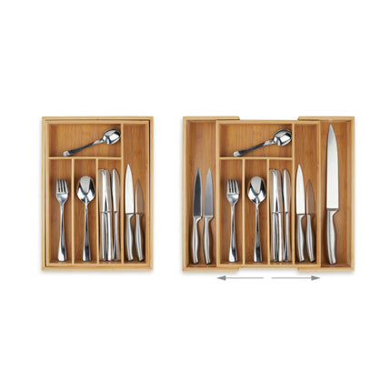 Extra deep cutlery drawer bamboo extendable