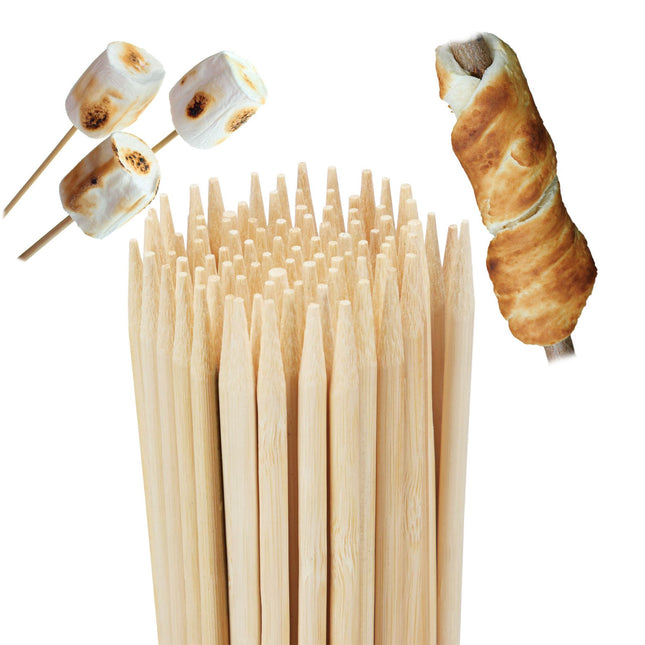 Extra long grill sticks in bamboo