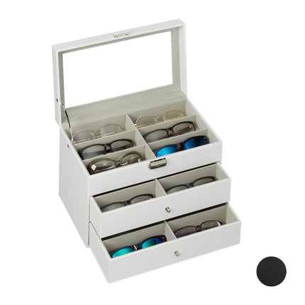 Eyeglass storage for 18 pairs