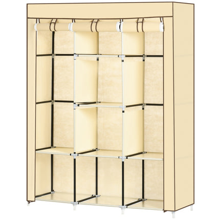 Beige Fabric wardrobe, 8 levels, folding cabinet