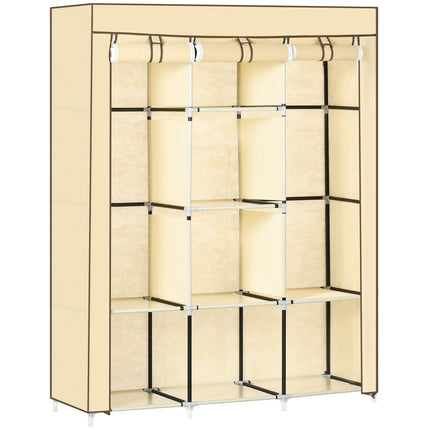 Beige Fabric wardrobe, 8 levels, folding cabinet