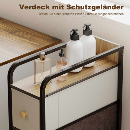 Fabric Dresser with 4 Drawers, Steel Frame, 20x47x84.5 cm