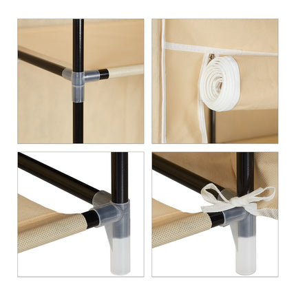 Fabric wardrobe XXL with 9 shelves