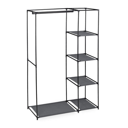 Fabric wardrobe with clothes rail