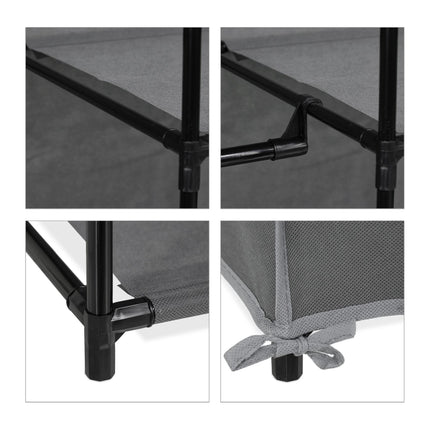 Fabric wardrobe with clothes rail