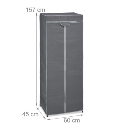 Fabric wardrobe with clothes rail