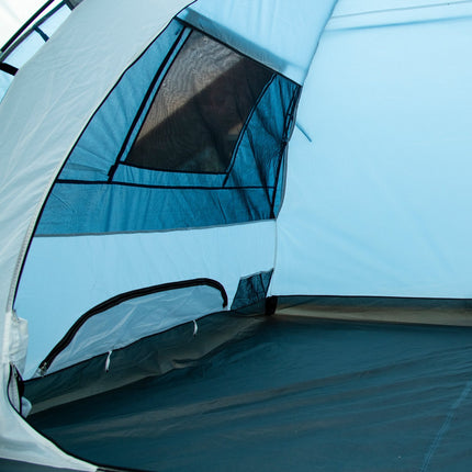 3-person family tent, bedroom and vestibule, waterproof blue