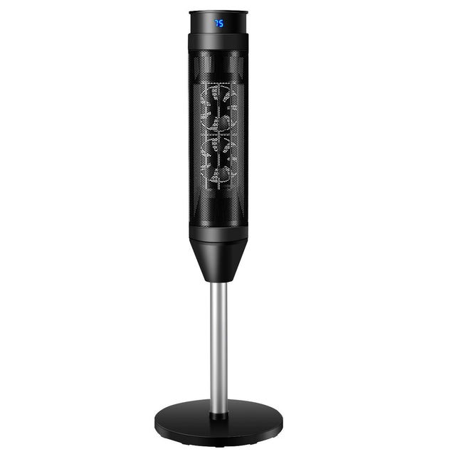 Fan heater electric heater oscillating ceramic tower heater 28 x 28 x 85 cm black