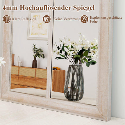 Farmhouse Arched Wall Mirror, Metal Frame, 111.5x60.5 cm