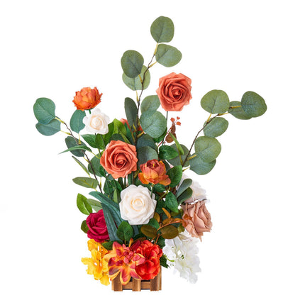Faux Flower Centerpieces, 4 Pack, 450mm, Orange