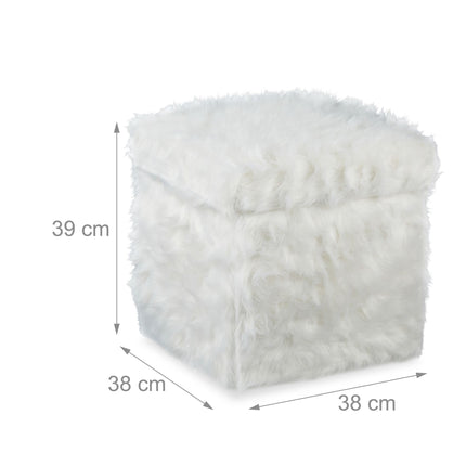 Faux Fur Cube Seat
