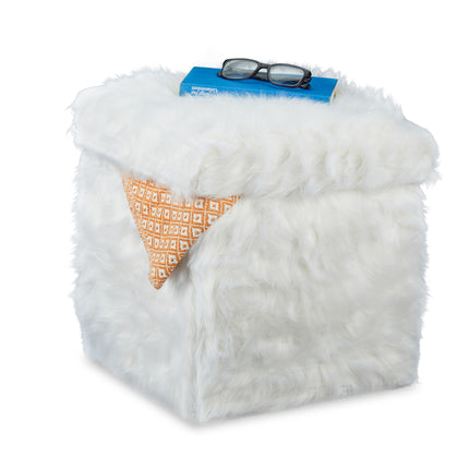 Faux Fur Cube Seat