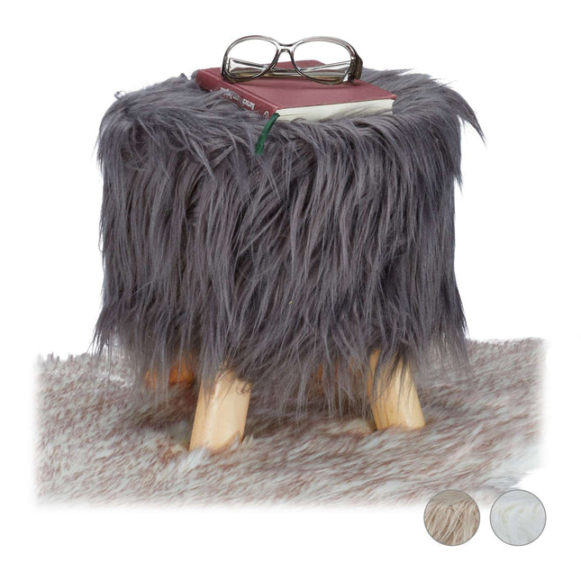 Faux Fur Footstool