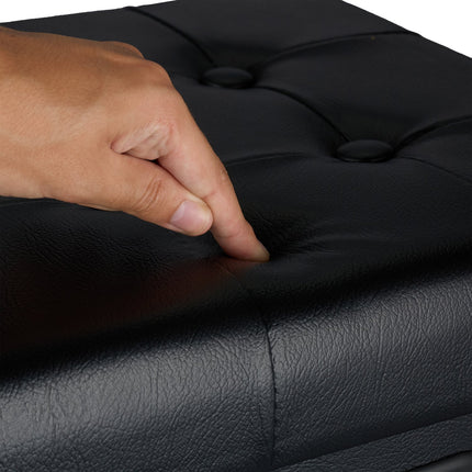 Faux Leather Storage Ottoman, Foldable Seat Stool