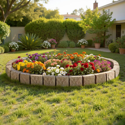 Faux Stone Landscape Edging 4-Pack, 46.8 In, Beige