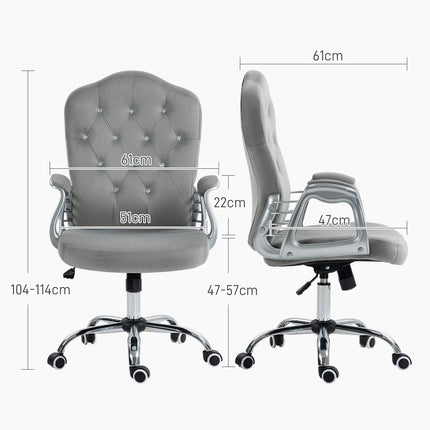 Ergonomic office chair in synthetic leather, adjustable, light grey