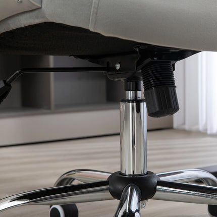 Ergonomic office chair in synthetic leather, adjustable, light grey