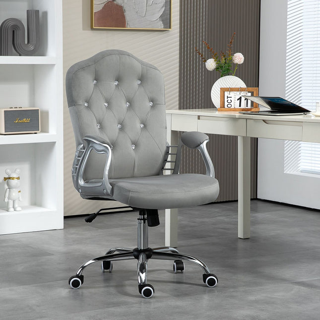 Ergonomic office chair in synthetic leather, adjustable, light grey