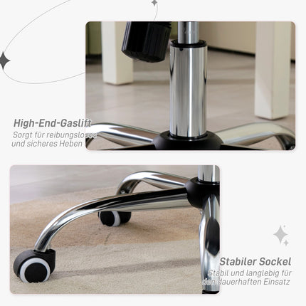 Ergonomic office chair in synthetic leather, adjustable, light grey