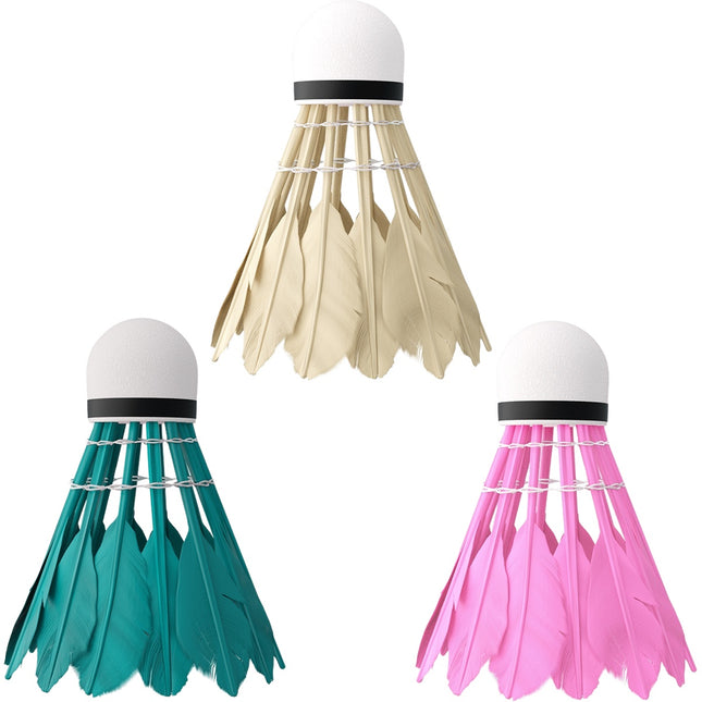 Veren shuttlecocks, veelkleurig, 6 stuks