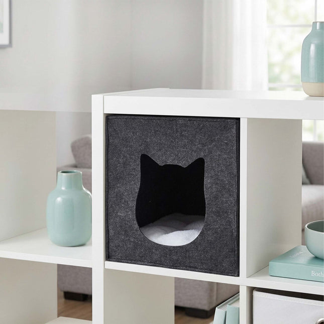 Felt Cat Cave Cube – Foldable, Includes Cushion