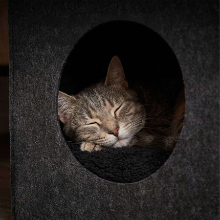 Felt Cat Cave Cube, Foldable Shelf Insert With Cushion
