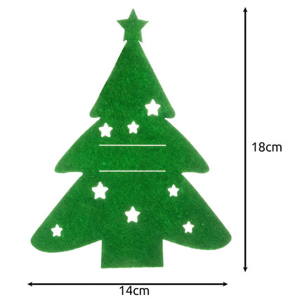 Felt Christmas Tree Cutlery Holders, Set of 12