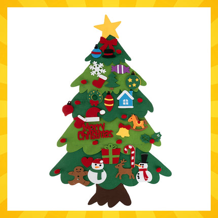 Felt Christmas Tree with LED Lights, 26 Velcro Ornaments