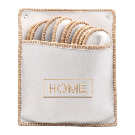 Felt Guest Slippers Set, 6 Pairs with Storage Bag