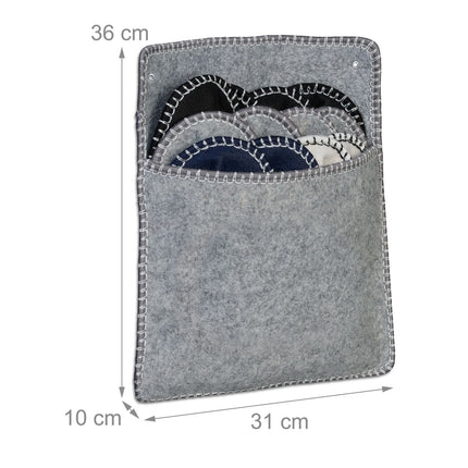 Felt Guest Slippers Set with Bag, Non-Slip Soles