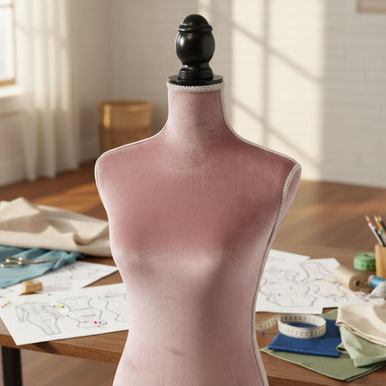 Female Dress Form, Velvet, Adjustable 36/38
