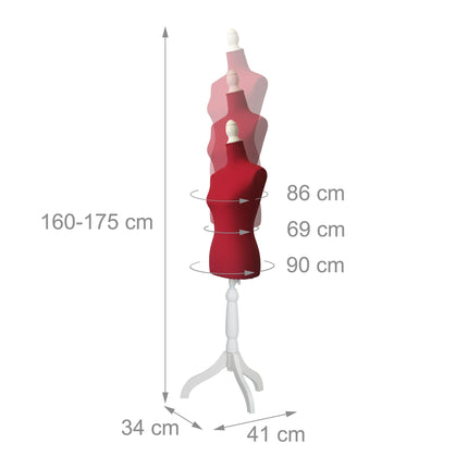 Female Dressmaking Mannequin 36/38, Adjustable Stand