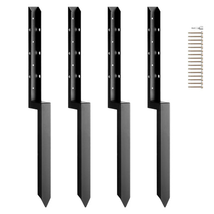 Fence Post Anchor Repair Kit, 4-Pack 2x2 Steel Spikes