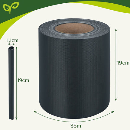Fencing tape 19cmx35m 630g/m2 anthracite 23703
