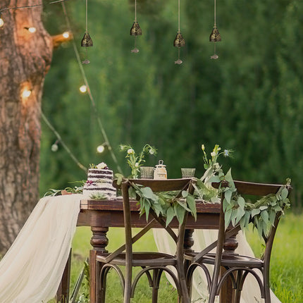 Feng Shui Wind Chimes Set, 4x Bells with Lucky Symbols