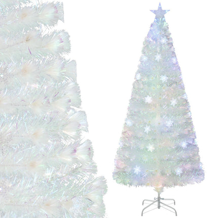 Fiber Optic Christmas Tree 180cm, LED Snowflakes, Star