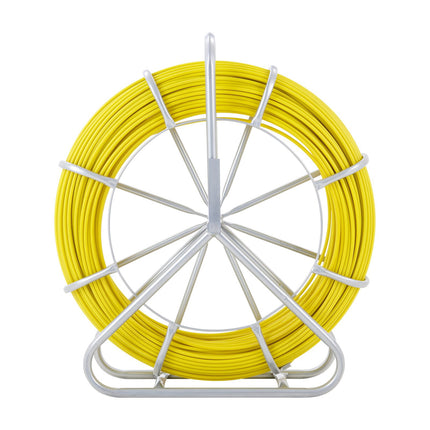 Fiberglass Fish Tape 150 m, 8 mm, Steel Reel, 3 Heads