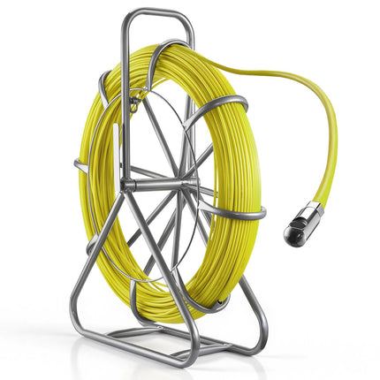 Fiberglass Fish Tape 500 ft 1/4 in, Non-Conductive Stand