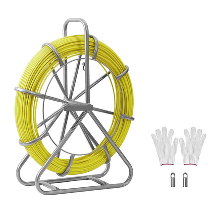 Fiberglass Fish Tape 500 ft 1/4 in, Non-Conductive Stand