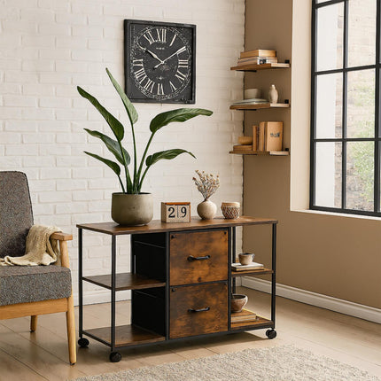 File Cabinet with 2 Drawers & Shelves, Mobile