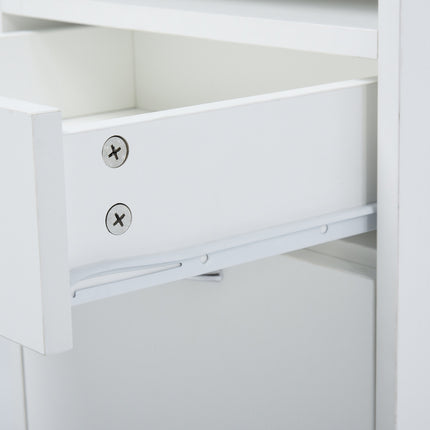 White filing cabinet with drawers & wheels - 40 x 35 x 60 cm
