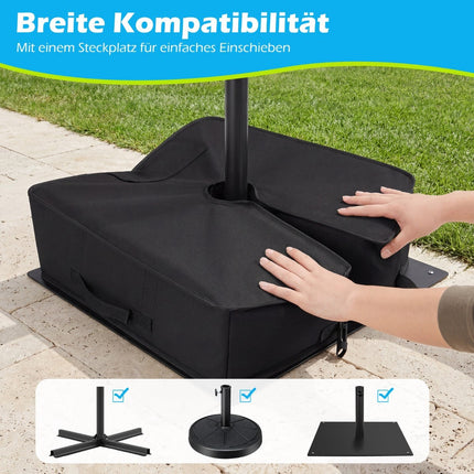 Fillable 40kg Umbrella Base, Portable Sandbag Stand, Black