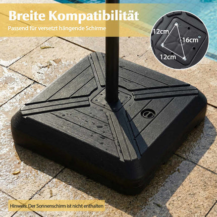 Fillable Heavy-Duty Umbrella Base with Wheels, 81cm Square