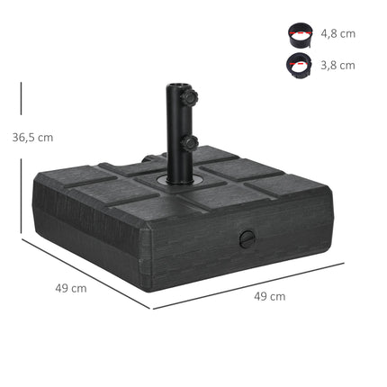 Fillable Plastic Umbrella Base, 30-40kg, Black